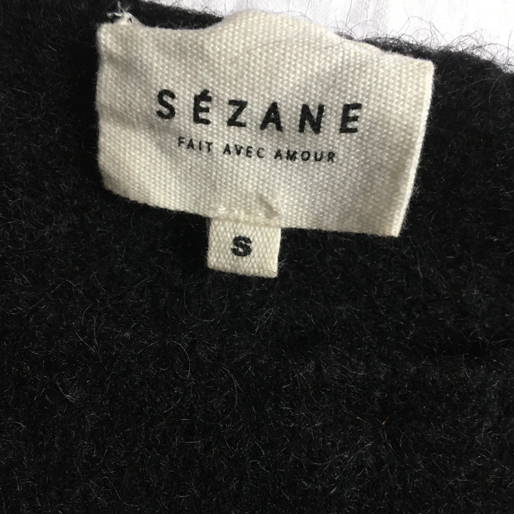 Sezane Black Crew Neck Sweater - Picture 7 of 9